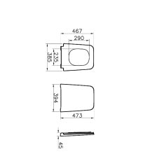 Vitra 119-476R009 Equal Klozet Kapağı, Mat Taş Gri, Yavaş Kapanır, Kolay Sökülebilir