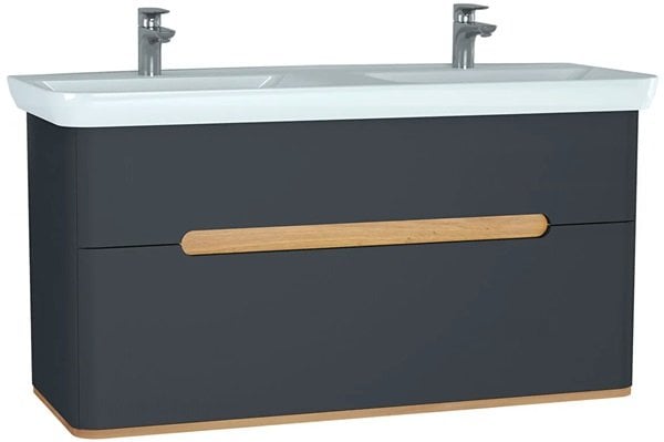 Vitra61189SentoLavaboDolabi130cmCiftCekmeceCiftHazneLavaboluMat.