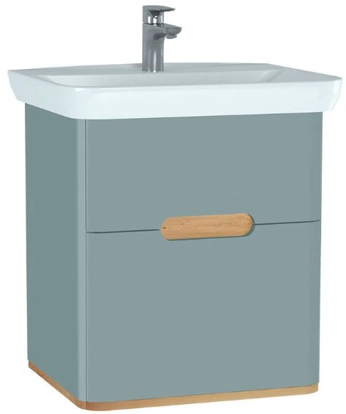 Vitra65876SentoLavaboDolabi65cmCiftCekmeceliMatFiyordYesili.