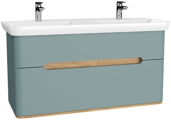 Vitra65879SentoLavaboDolabi130cmCiftCekmeceCiftHazneLavaboluMatFiyordYesil.
