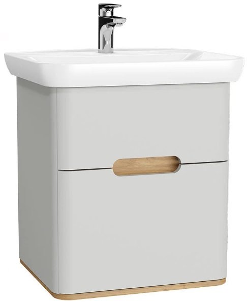 Vitra65988SentoLavaboDolabi65cmCiftCekmeceliMatAcikGri.