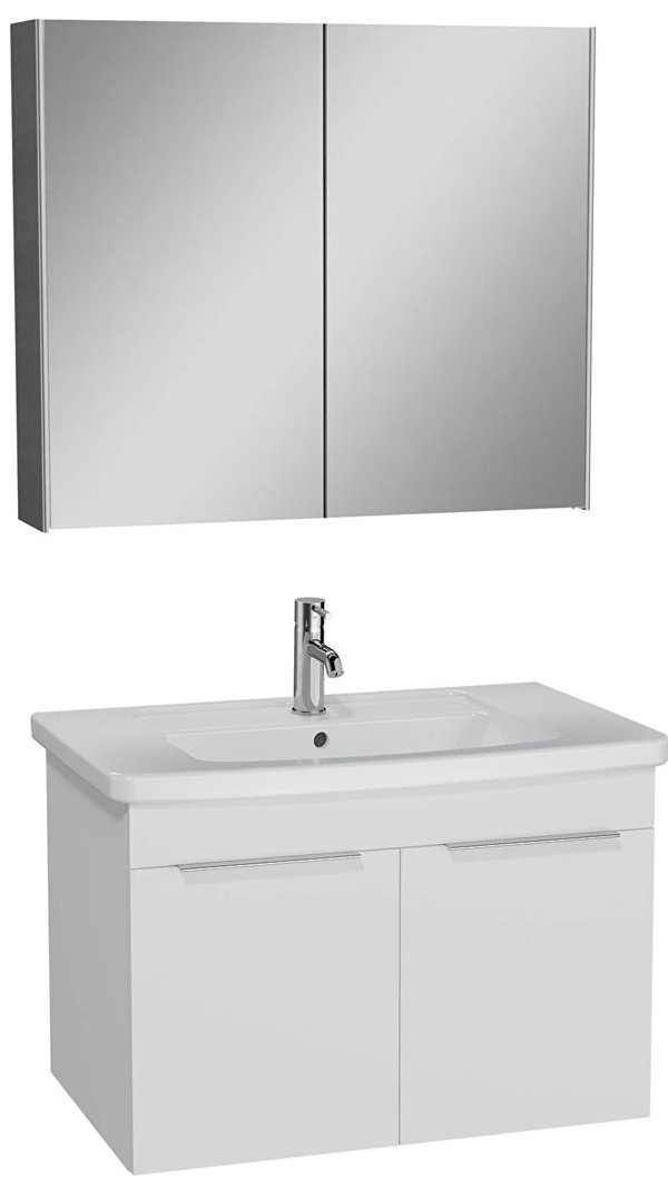 VitraQuadrum67099BanyoDolabiSeti80CmKapakliParlakBeyaz.