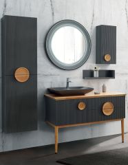 Lineart Arte 125 Füme Banyo Dolabı + Ledli Ayna