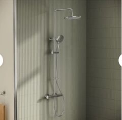 VitrA AquaHeat Bliss 240 A47205 2F Termostatik Duş Sistemi, Krom