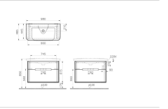 Vitra 60838 Sento Lavabo Dolabı 100 Cm Çift Çekm.Mat Antrasit
