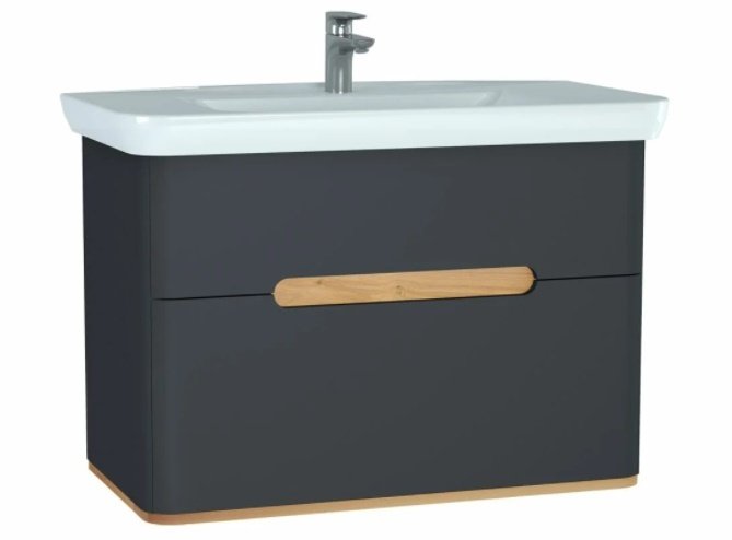 Vitra 60838 Sento Lavabo Dolabı 100 Cm Çift Çekm.Mat Antrasit