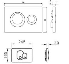 VitrA 711-1080 Mekanik Kumanda Paneli Parlak Krom