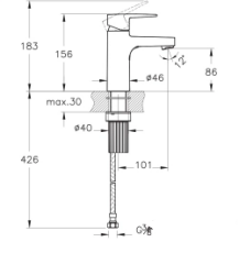 Artema A43044 Flow Square Lavabo Bataryası Krom