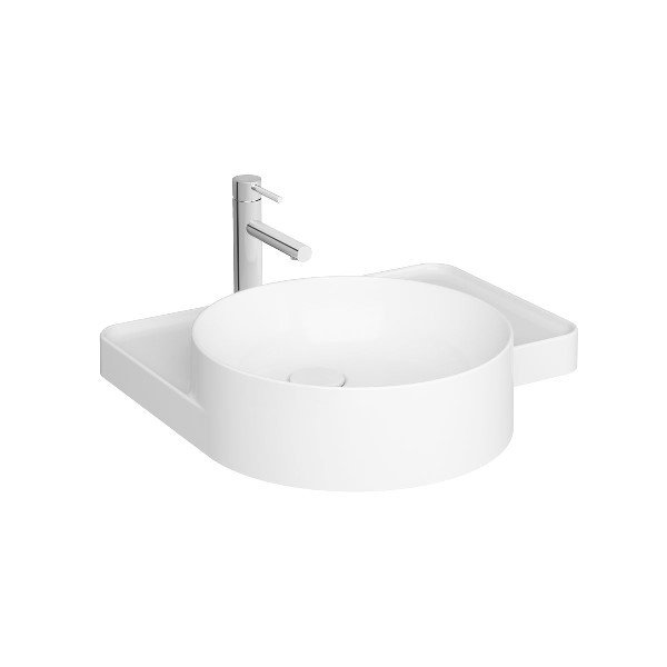 Vitra 7223B403-0041 Voyage Tezgah Üstü Lavabo 54 cm Beyaz, Sağ Tezgah Alanlı