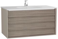 VitrA Frame 61234 Çift Çekmeceli Etajerli  Lavabolu Dolabı 100 cm Mat Soft Bej