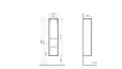 Vitra 60848 Sento Boy Dolabı 40 Cm Mat Beyaz Sağ
