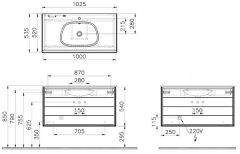 Vitra Frame 61235 Çift Çekmeceli Mat Bej Etajerli  Lavabolu Dolabı 100 cm Mat Soft Bej