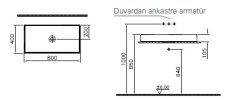 VitrA M58000001000 Memoria Tezgah Üstü Çanak Lavabo 80 cm Parlak Beyaz
