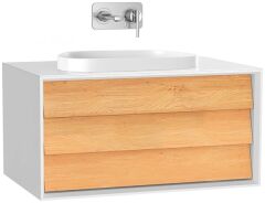 Vitra Frame 61454 Lavabo Dolabı 80Cm,Tek Çekmeceli, Tezgahüstü Lavabolu,Mat Soft Beyaz