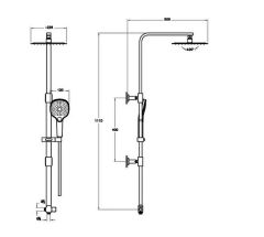 Artema A4578936 Bliss Square Duş Sistemi Mat Siyah