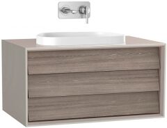 Vitra Frame 61456 Lavabo Dolabı 80Cm,Tek Çekmeceli, Tezgahüstü Lavabolu,Mat Soft Bej