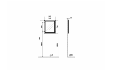 Vitra 62214 Valarte Düz Ayna 65 Cm Mat Gri