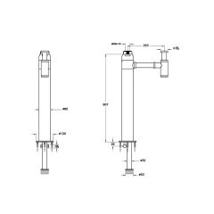 VitrA Plural A4516036WTC Yerden Sifon Seti Kısa Mat Siyah