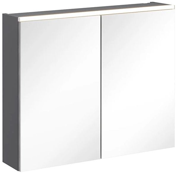 Vitra 67605 Core Aydınlatmalı Dolaplı Ayna 80Cm M.Fırtına Gri
