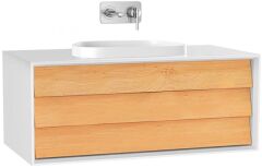 Vitra Frame 61457 Lavabo Dolabı 100Cm,Tek Çekmeceli, Tezgahüstü Lavabolu,Mat Soft Beyaz