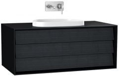 Vitra Frame 61458 Lavabo Dolabı 100Cm,Tek Çekmeceli, Tezgahüstü Lavabolu,Mat Soft Siyah