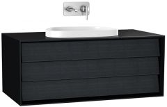 Vitra Frame 61458 Lavabo Dolabı 100Cm,Tek Çekmeceli, Tezgahüstü Lavabolu,Mat Soft Siyah