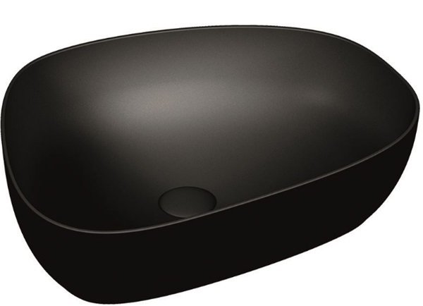 Vitra 5991B483-0016 Outline Asimetrik Lavabo, 56 Cm Mat Siyah