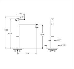 Vitra A4266334 Origin Yerden Lavabo Bataryası Fırçalı Nikel