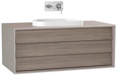 Vitra Frame 61459 Lavabo Dolabı 100Cm,Tek Çekmeceli, Tezgahüstü Lavabolu,Mat Soft Bej