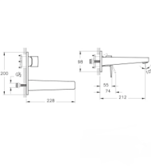 Artema A43180 Flow Square Ankastre Lavabo Bataryası,Krom