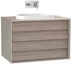 Vitra Frame 61465 Lavabo Dolabı 80Cm,Çift Çekmeceli, Tezgahüstü Lavabolu,Mat Soft  Bej