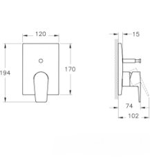 Artema A4320836 Flow Square Ank.Banyo Bataryası M.Siyah