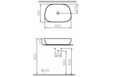 Vitra 5993B401-0016 Tv Çanak Lavabo Tezgahüstü 63 Cm Outline Mat Beyaz