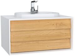 Vitra Frame 62286 Lavabo Dolabı 80Cm,Tek Çekmeceli, Tezgahüstü Lavabolu,Mat Soft Beyaz