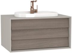 Vitra Frame 62288 Lavabo Dolabı 80Cm,Tek Çekmeceli, Tezgahüstü Lavabolu,Mat Soft Bej