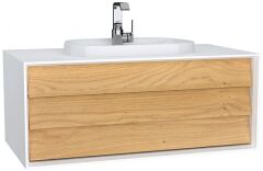 Vitra Frame 62289 Lavabo Dolabı 100Cm,Tek Çekmeceli, Tezgahüstü Lavabolu,Mat Soft Beyaz