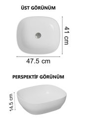 Vitra 5994B403-0016 Outline Kare Çanak Lavabo 48 Cm Beyaz
