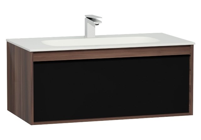 Vitra 58195 Metropole Lavabo Dolabı, 100 cm, Tek Çekmeceli, infinit Lavabolu, Erik