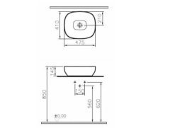 Vitra 5994B403-0016 Outline Kare Çanak Lavabo 48 Cm Beyaz