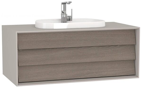 Vitra Frame 62291 Lavabo Dolabı 100Cm,Tek Çekmeceli, Tezgahüstü Lavabolu,Mat Soft Bej