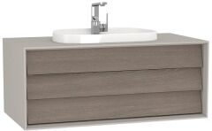Vitra Frame 62291 Lavabo Dolabı 100Cm,Tek Çekmeceli, Tezgahüstü Lavabolu,Mat Soft Bej