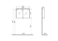 VitrA Metropole 58213 Aydınlatmalı Dolaplı Ayna 100 cm Erik