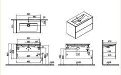 Vitra Metropole Pure 67337 Lavabo Dolabı 100 cm Beyaz