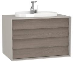 Vitra Frame 62297 Lavabo Dolabı 80Cm,Çift Çekmeceli, Tezgahüstü Lavabolu,Mat Soft Bej