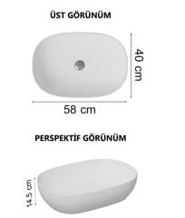 Vitra Outline 5995B403-0016 Çanak Lavabo Oval 60 Cm Parlak Beyaz