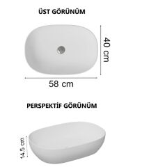 Vitra Outline 5995B403-0016 Çanak Lavabo Oval 60 Cm Parlak Beyaz