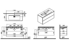 Vitra Metropole Pure 67228 Lavabo Dolabı 120 cm Mat Grafit