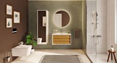 VitrA Frame 61232 Çift Çekmeceli Lavabo Dolabı 100 cm Mat Soft Beyaz - Dore Meşe