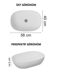 Vitra Outline 5995b401-0016 Çanak Lavabo Oval 60 Cm Mat Beyaz