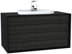 Vitra Frame 62299 Lavabo Dolabı 100Cm,Çift Çekmeceli, Tezgahüstü Lavabolu,Mat Soft Siyah